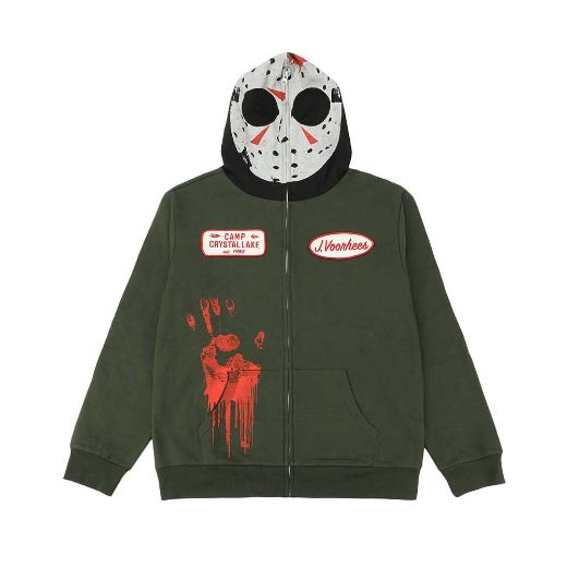 Picture of Friday the 13th Jason Cosplay Zip-up Mask Hoodie