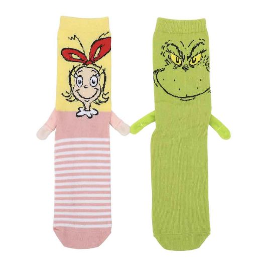 Picture of Dr. Seuss The Grinch Bestie Magnetic 3D Women's Crew Socks