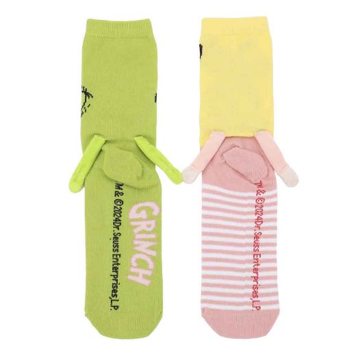 Picture of Dr. Seuss The Grinch Bestie Magnetic 3D Women's Crew Socks