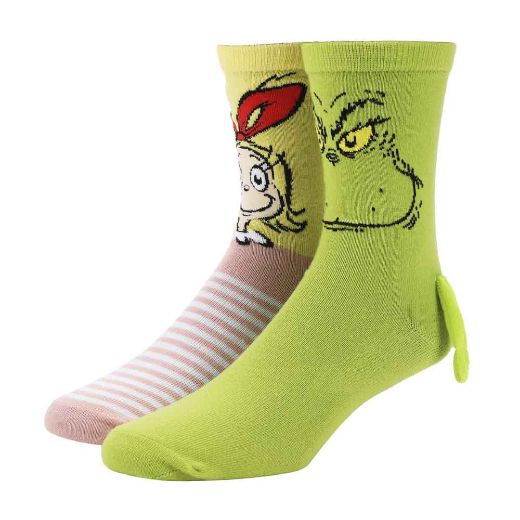 Picture of Dr. Seuss The Grinch Bestie Magnetic 3D Women's Crew Socks