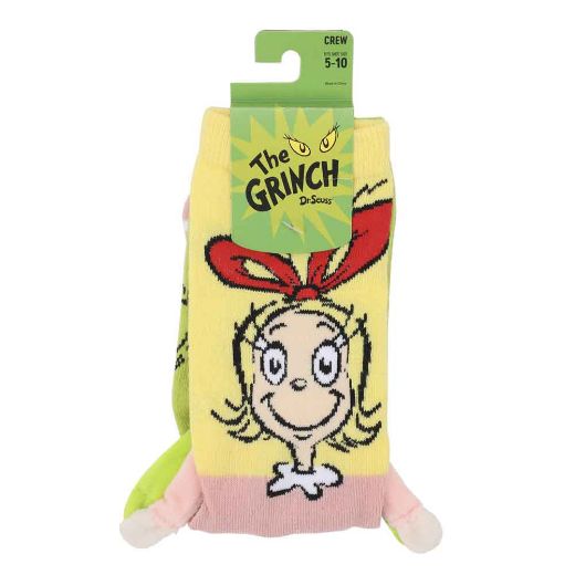 Picture of Dr. Seuss The Grinch Bestie Magnetic 3D Women's Crew Socks