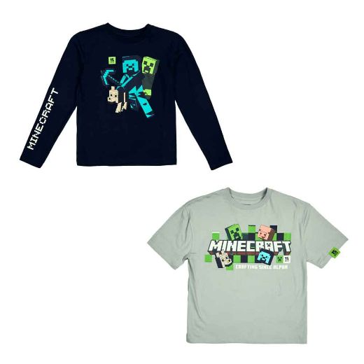 Picture of Minecraft Long & Short Sleeve Youth Tees Set