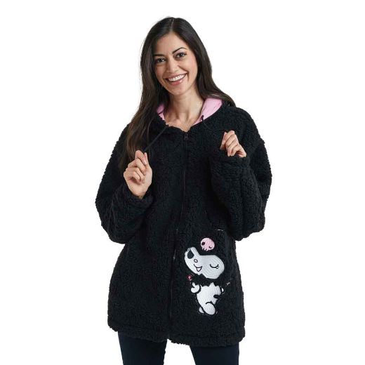 Picture of Kuromi 3D Cosplay Junior's Sherpa Zip-up Hoodie