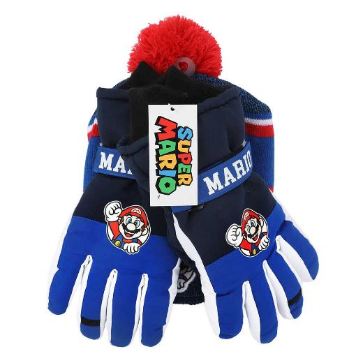 Picture of Super Mario Youth Beanie & Ski Gloves Combo