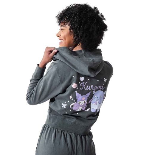 Picture of Kuromi Hearts & Bows Juniors’s Crop Hoodie & Sweatpant Lounge Set