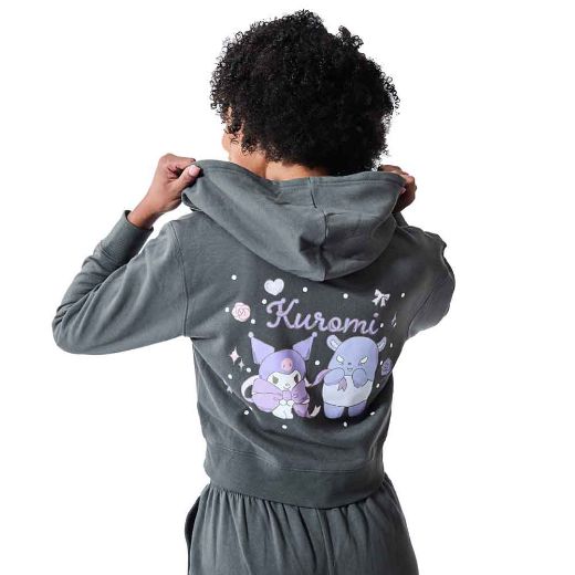 Picture of Kuromi Hearts & Bows Juniors’s Crop Hoodie & Sweatpant Lounge Set