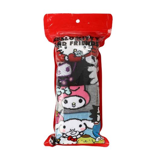 Picture of Hello Kitty & Friends Mixed Character 4 Pair Crew Socks