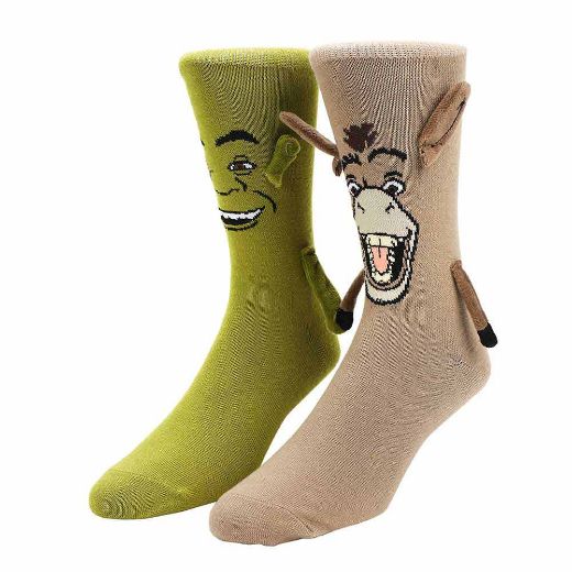 Picture of Dreamworks Shrek & Donkey Magnetic 3D Crew Socks