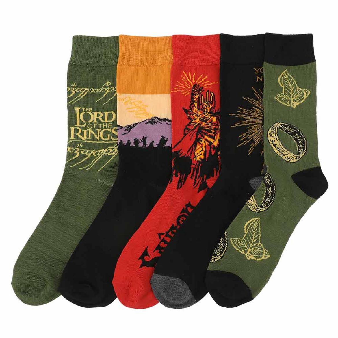 Picture of Lord of the Rings Adult 5 Pair Crew Socks