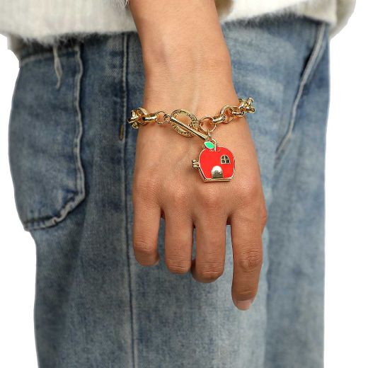 Picture of Hello Kitty Apple House Gold Chain Bracelet