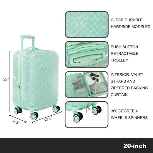 Picture of Disney Mickey Mouse Clear Embossed 20 in. Rolling Luggage