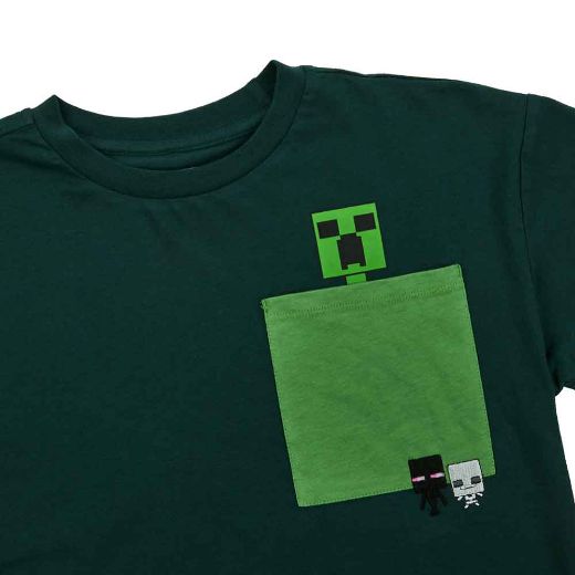 Picture of Minecraft Embroidered Pocket Youth Tee
