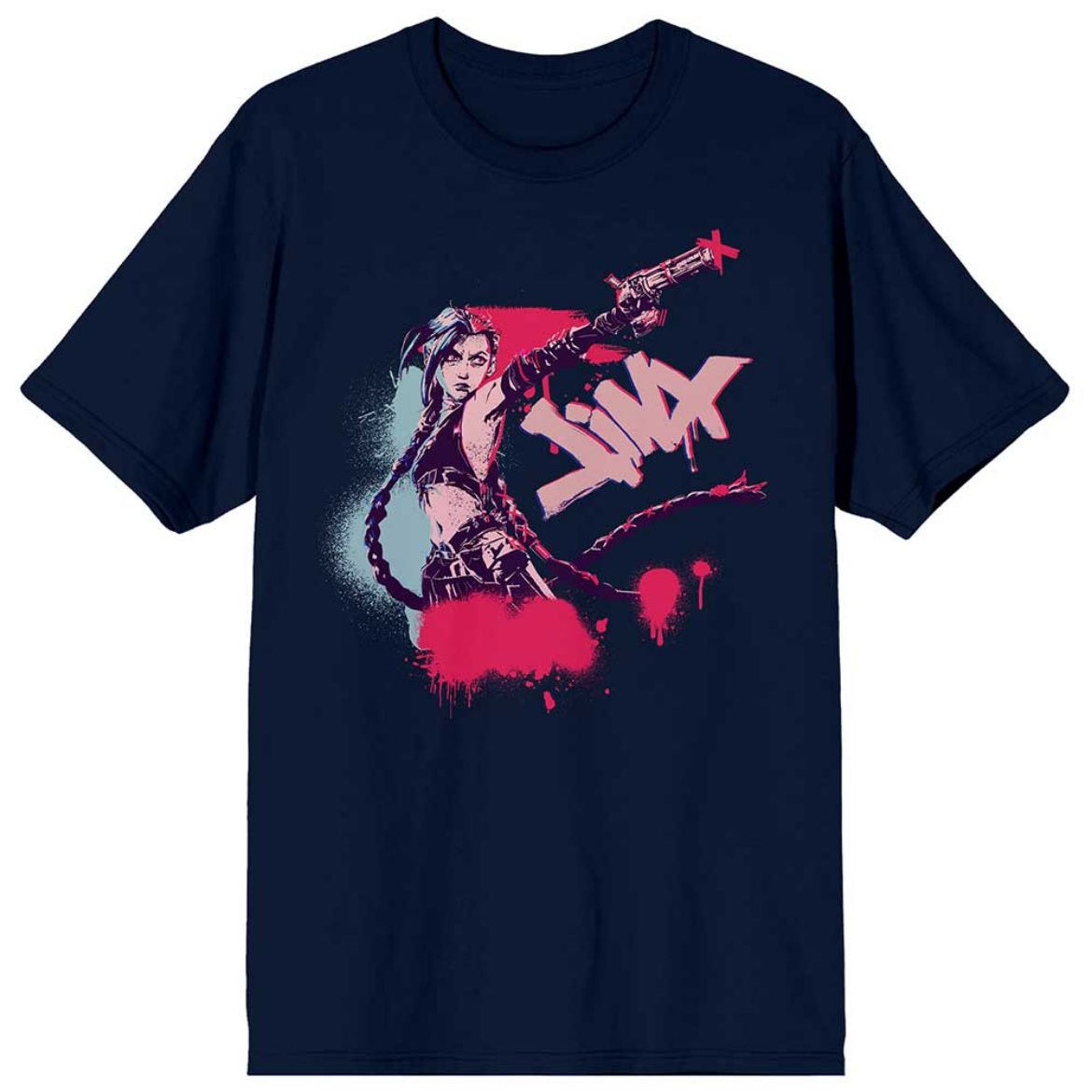 Picture of Arcane League of Legends Jinx Graffiti Navy Unisex Tee
