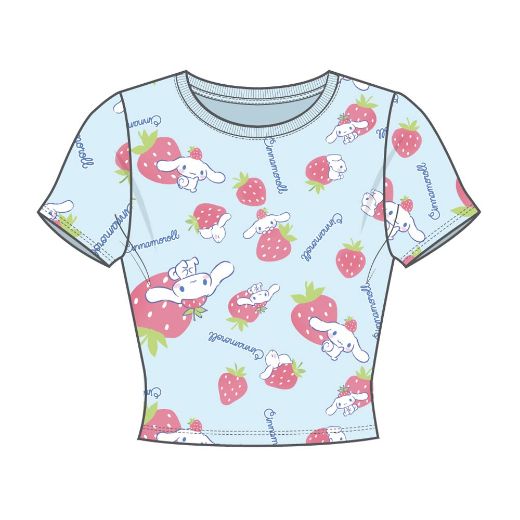 Picture of Cinnamoroll Strawberries Juniors Cropped Baby Tee