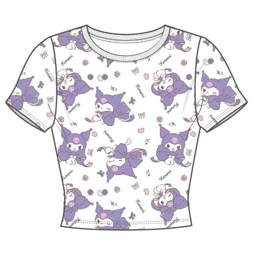 Picture of Kuromi Bows Juniors Cropped Baby Tee