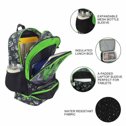 Picture of Minecraft 5 pc Youth Backpack Set