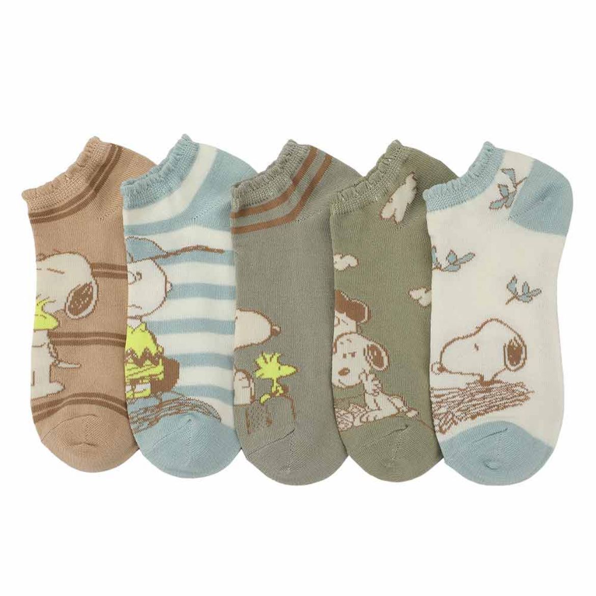 Picture of Peanuts Characters 5 Pair Ankle Socks 