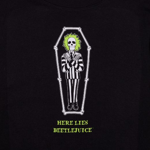 Picture of Beetlejuice Here Lies Juniors Cropped Baby Tee