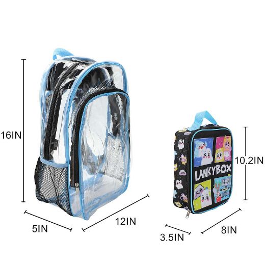 Picture of LankyBox Transparent Youth Lunch Kit & Backpack Set