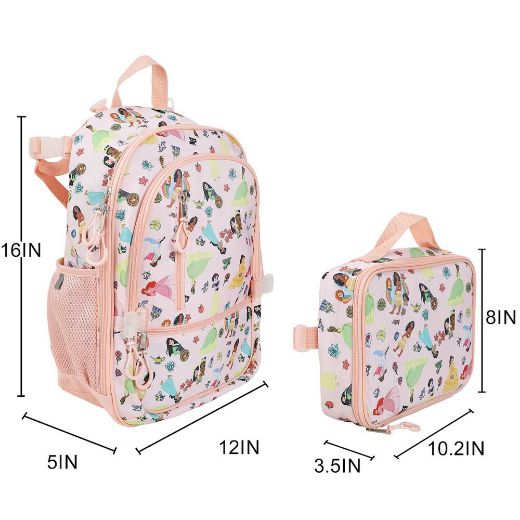 Picture of Disney Princess AOP 5 pc Youth Backpack Set