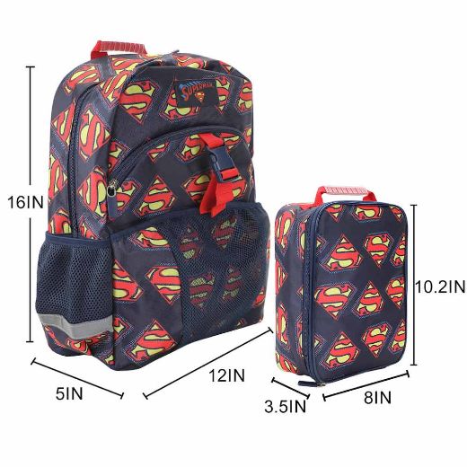 Picture of DC Comics Superman AOP Youth Lunch Kit & Backpack Set