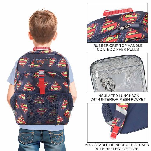 Picture of DC Comics Superman AOP Youth Lunch Kit & Backpack Set