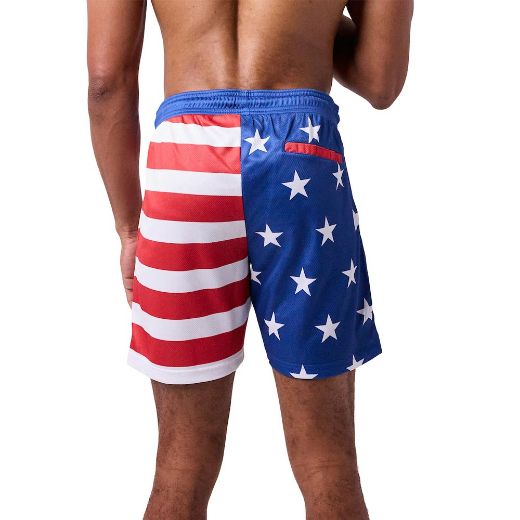 Picture of Bioworld  American Flag AOP Active Shorts