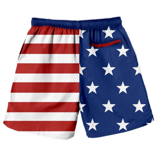 Picture of Bioworld  American Flag AOP Active Shorts