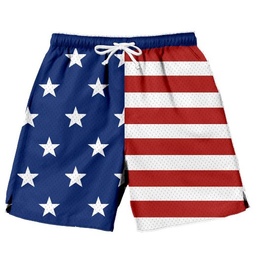 Picture of Bioworld  American Flag AOP Active Shorts