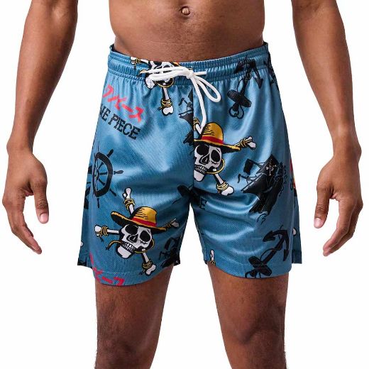 Picture of One Piece Skull Logo AOP Active Shorts