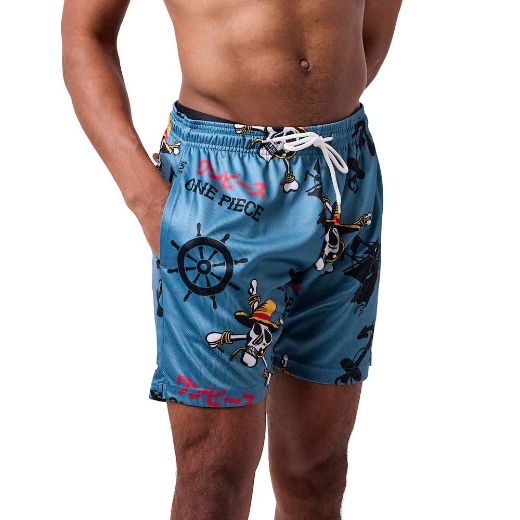Picture of One Piece Skull Logo AOP Active Shorts