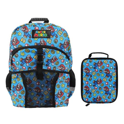 Picture of Super Mario AOP Youth Lunch Kit & Backpack Set