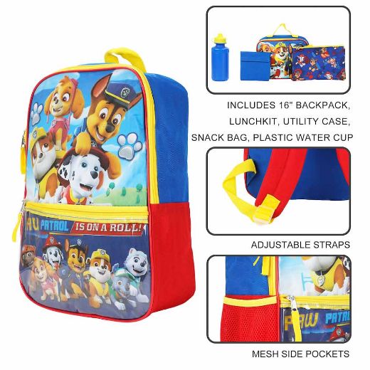 Picture of Paw Patrol Characters 5 pc Youth Backpack Set