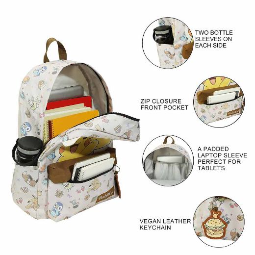 Picture of Pokemon Pikachu Eevee Piplup and Yamper Characters AOP Backpack