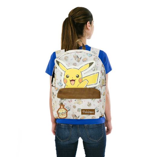 Picture of Pokemon Pikachu Eevee Piplup and Yamper Characters AOP Backpack