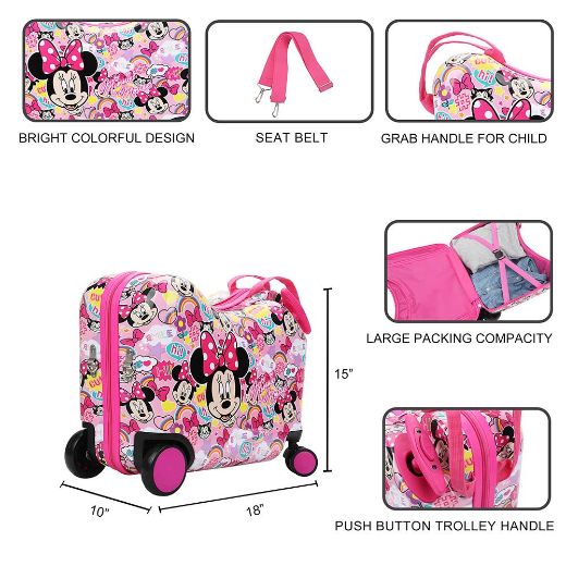 Picture of Disney Minnie Mouse AOP Ride on Luggage