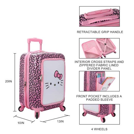 Picture of Hello Kitty Big Face with Pink Bow 20 in. Rolling Luggage
